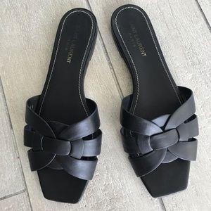 ♦️SOLD♦️ Saint Laurent Woven Leather Sandal Slide